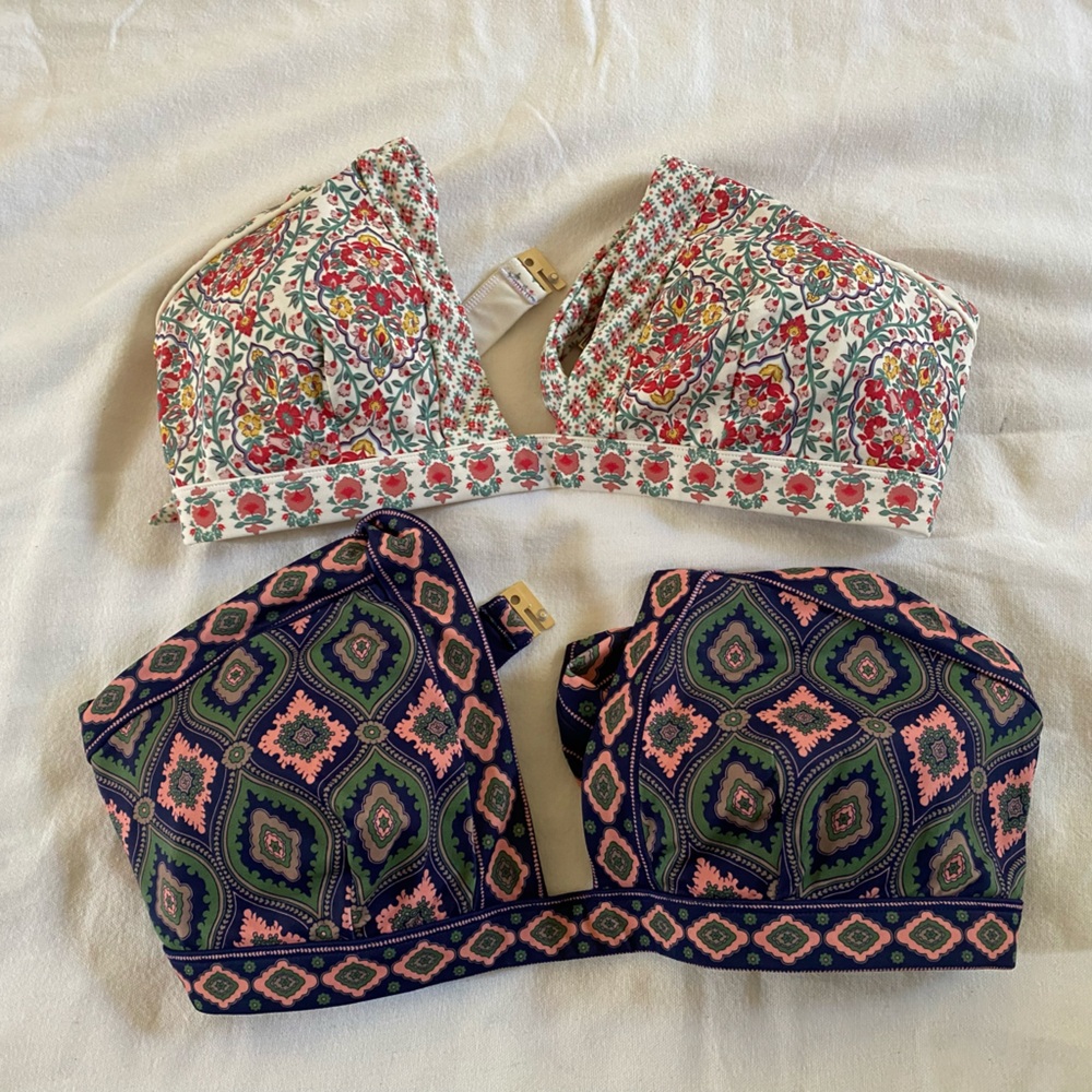 Lot of 2 Boden Bikini Halter Tops, Size 12